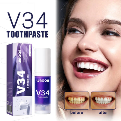 "Free Shipping" Hismile V34 Purple Toothpaste – Remove Yellow Stains & Brighten Your Smile